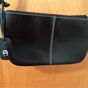 Etienne Aigner black leather shoulder bag